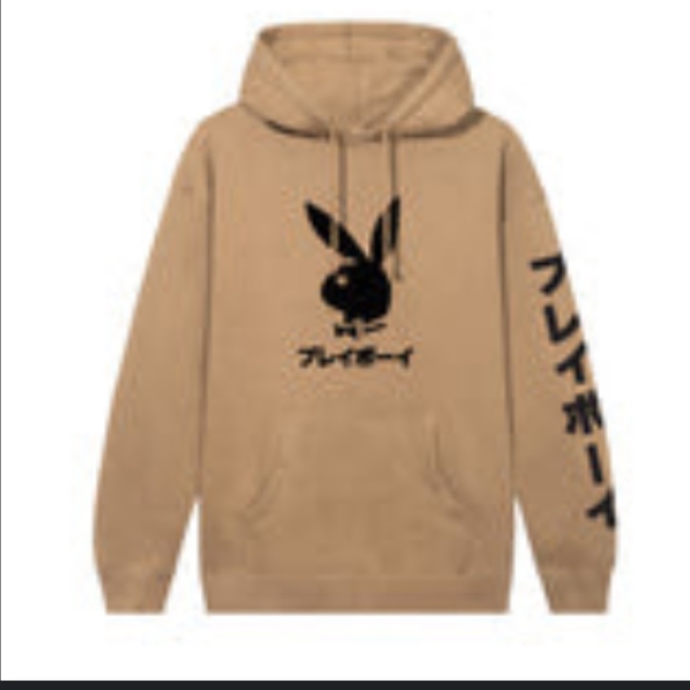 TAN PLAYBOO HOODIE SMALL